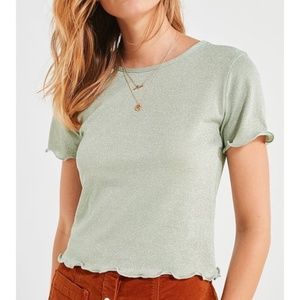 Urban outfitters green sparkly top